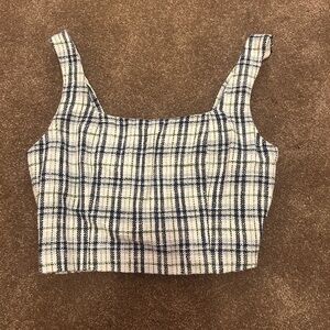 Abercrombie & Fitch Blue and White Plaid Top